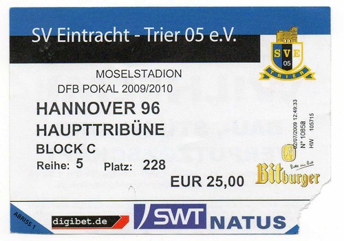 Ticket pokal eintracht - pokal,