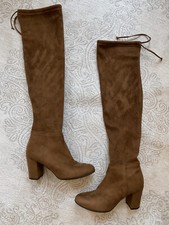 Overknee Boots Stiefel Thigh High Camel Brown Braun