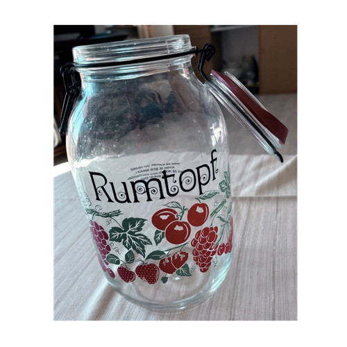 Rumtopf glas mit - rumtopf, fruchtmotiv