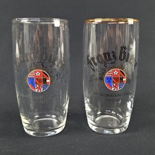 2 seltene Biergläser Brauerei Franz Rastatt mit Goldrand 0,2 Liter Glaskrug