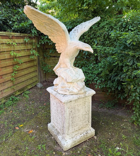 Adler statue aus stein - statue,