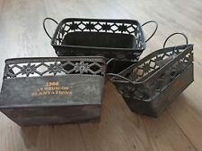 Pflanzschale-Zink-Metall-schwarz-Vintage-Pflanztöpfe-Blumentopf-Deko-Dekoschale