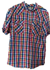 Herrenhemd Freizeit Hemd Kurzarm  Cedarwood state Gr - L  Karostreifen kariert