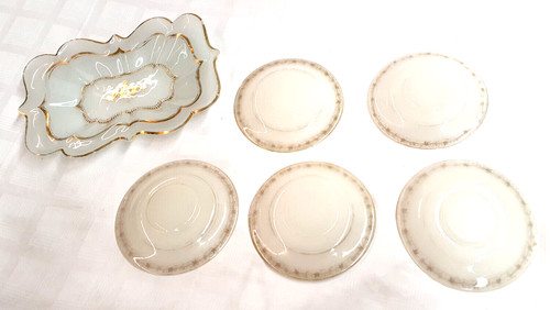 Glas milchglas goldrand - glas,