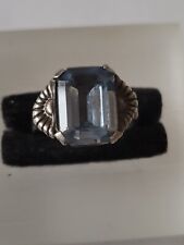 Jugendstil 900er Silber Ring blauer Spinell   Antikschmuck