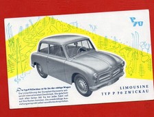 DDR  Faltblatt  VEB Automobilwerke AWZ Zwickau  P70