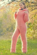 Pink catsuit with zipper