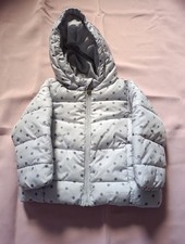 Winterjacke Steppjacke Mädchen Grau Punkte Gr. 74