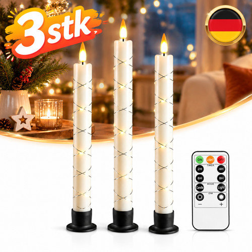 3er set led kerzen flammenlos - 3er,