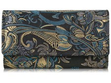 Damen Geldbörse Schwarz Print