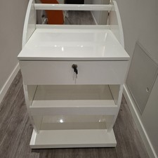 Soleni Rollwagen mit Schubfach weiss Hochglanz Kosmetikwagen