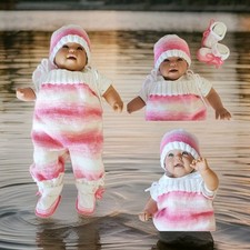 Latzhose Babymütze Babyschuhe