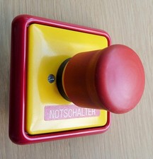 Not - Aus Taster  - Unterputz -  Rahmen Rot/gelb