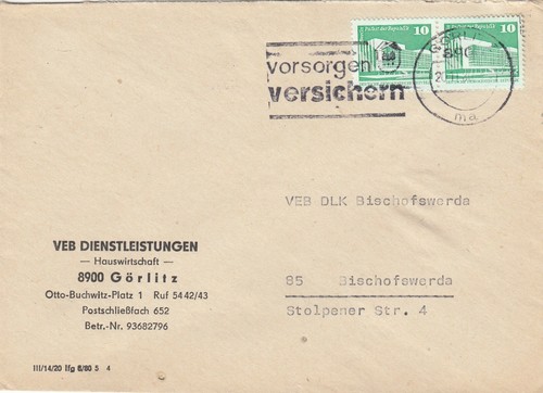 Görlitz briefumschlag 1980 - gÖrlitz,,