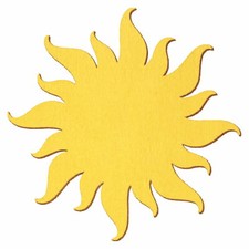 Gelbe Holz Sonne - Deko