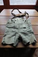 fineleders / echte schöne kurze vintage Hirschlederhose, H54+ / "August Strauss"