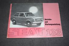 Betriebsanleitung Bedienungsanleitung SEAT 133 09/1974 erstklassig