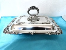 Versilberte Terrine, Deckelterrine, Cavalier Made in England