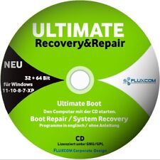 Recovery & Repair CD  für Windows 11 - 10 - 8 - Win 7 - XP - 32 & 64 Bit