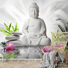 Fototapete Buddha Zen Wohnzimmer Schlafzimmer Weiss Grün Rosa Vlies Tapete 9289c