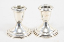 Q40H72- Silber 925 Sterling Paar Kerzenständer geschwert 