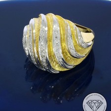 Wert 3.100,- Bicolor Brillant Ring 750 / 18 Karat Gelb Gold Gr. 50 xxyy