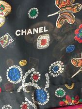 COCO CHANEL DAMEN SEIDEN/ORGANZA TUCH CARRE 135x135 SCHWARZ, LOGO & TEEGESCHIRR