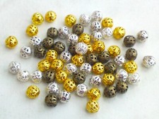 40 Filigran Metallperlen 6 mm