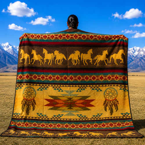 Handwoven queen alpaca native - queen,