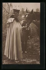 Der Kaiser mit seinem Pferd in Galizien, Ansichtskarte 1915 