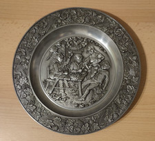 Zinn Teller Wandteller "Stammtisch" , Zinn Becker Stuttgart , 23 cm, 95%