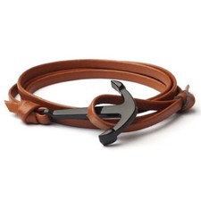 LEDER ANKER ARMBAND SCHWARZ