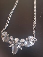 Halskette Statementkette Strass Silber Steine 