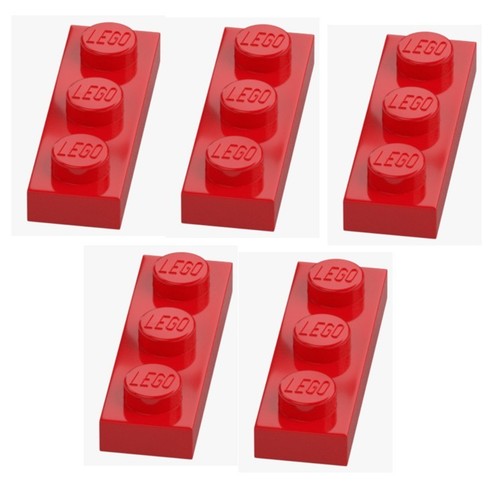 Lego platte 1x3 bright red - lego,