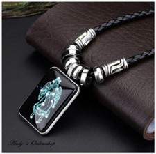 Sternzeichen Leder Halskette mit Anhänger Kette 12 Sternzeichen Geschenk Unisex