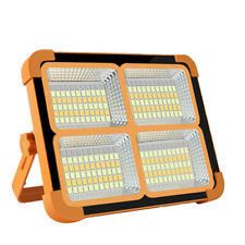 1000W LED Baustrahler Akku Strahler Solar Arbeitsscheinwerfer Fluter 264 LED USB