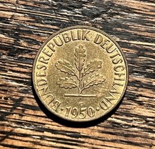 5 Pfennig  Stücke von früher , 100 Kursmünzen, Umlaufmünzen Prägung ▶️1950 ◀️