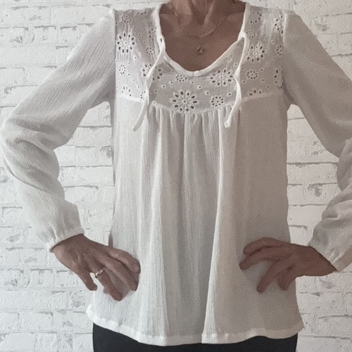 Damenbluse tunika weiß spitze - damenbluse,