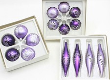 Alte GLASKUGEL Glas-Zapfen Glitterdekor 15tlg. Weihnachtsschmuck Weihnachtskugel