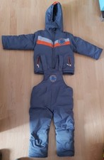 Cooler Schneeanzug Skianzug 2-teilig Schneehose Skijacke grau orange Gr. 92