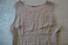 Kleid PURO LINO MADE IN ITALY zartes rosa/nude  Gr M  Leinen pur StickereiGürtel