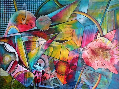 Acrylbild auf leinwand - auf,