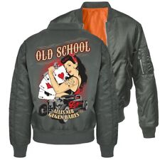 Herren Bomberjacke Pilotenjacke Oldschool Rockn Roll Größe S bis 7XL Cash Pin up