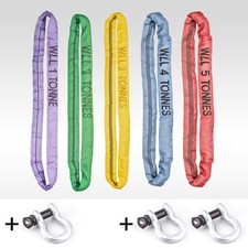 Rundschlinge + SCHÄKEL Hebeband Hebebänder Krangurt Bergegurt Hebegurt Offroad