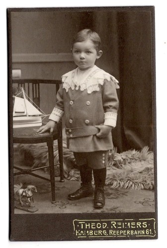 Cdv foto kind - kind, spielzeug