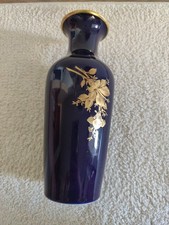 AK Kaiser Clarissa Germany, Vase Kobalt Vlau, Gold, 26 Cm