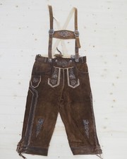 Trachten Lederhose Grösse 46 Wildleder bestickt Kniebund used look Neu