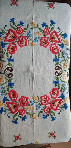 Tischdecke leinen natur mit - tischdecke,