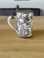 Bierkrug Porzellan Jagdmotive