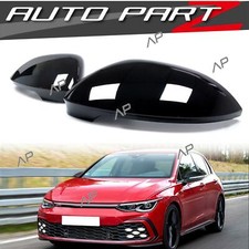 L+R Schwarz Außenspiegel Spiegelkappen für VW Golf 8 VIII Ohne SideAssist 2019+